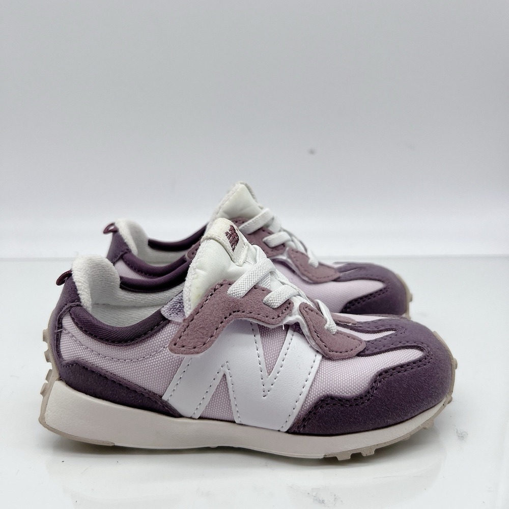 New Balance 327 Lace Kid's Girls Sneakers Gym Shoes Taro Purple White Size US 8